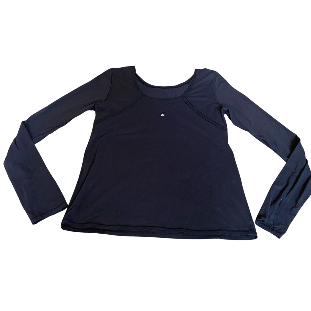 Lululemon Women Activewear Top Black Align & Define Shirt Long Sleeve Tee Shirt